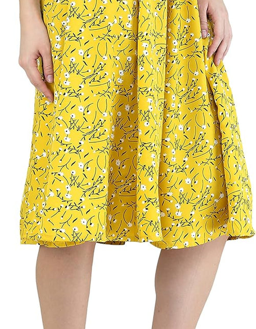 Load image into Gallery viewer, Women&#39;S Casual High Elastic Waist Floral Print Pleated Skirt Midi Skirt
