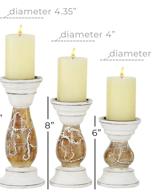 Load image into Gallery viewer, 9.95&#39;&#39; H Wood Tabletop Candlestick
