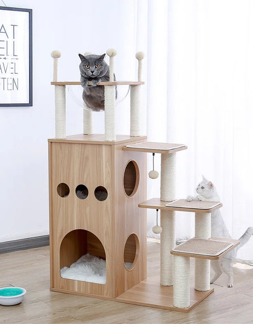 Load image into Gallery viewer, Tavion 51.2&quot; Wood Cat Trees,Cat Tower,Cat Trees for Large Cats
