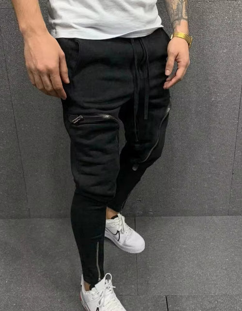 Load image into Gallery viewer, Pantalones Cargo Para Hombre, Pantalón Informal Con Cordón, Múltiples Cremalleras, Bolsillos, Estilo Hip Hop, Harem, Ropa De Calle
