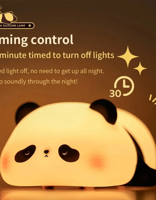 Load image into Gallery viewer, LED Panda Silicone Lamp Rechargeable Eye Protection Lamp Pat Night Lights Dimming Sleep Bedside Lamp Birthday Gift Bedroom Decor
