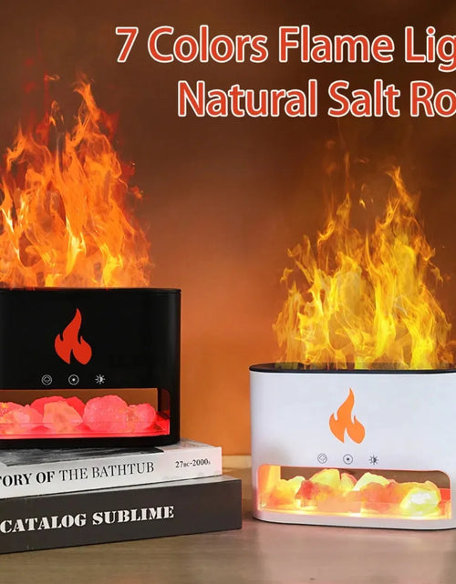 Load image into Gallery viewer, New Fireplace Humidifier Crystal Salt Rock Fire Lamp 7 Color Flame Volcano Air Humidifier Esstial Oil Diffuser For
