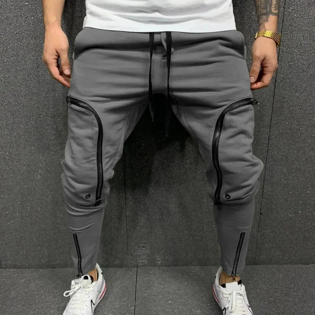 Pantalones Cargo Para Hombre, Pantalón Informal Con Cordón, Múltiples Cremalleras, Bolsillos, Estilo Hip Hop, Harem, Ropa De Calle