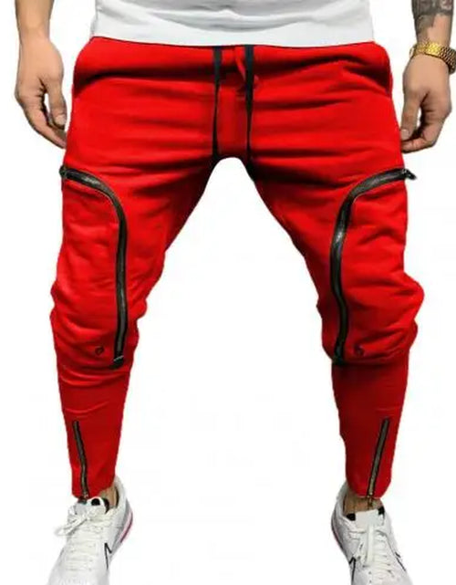 Load image into Gallery viewer, Pantalones Cargo Para Hombre, Pantalón Informal Con Cordón, Múltiples Cremalleras, Bolsillos, Estilo Hip Hop, Harem, Ropa De Calle
