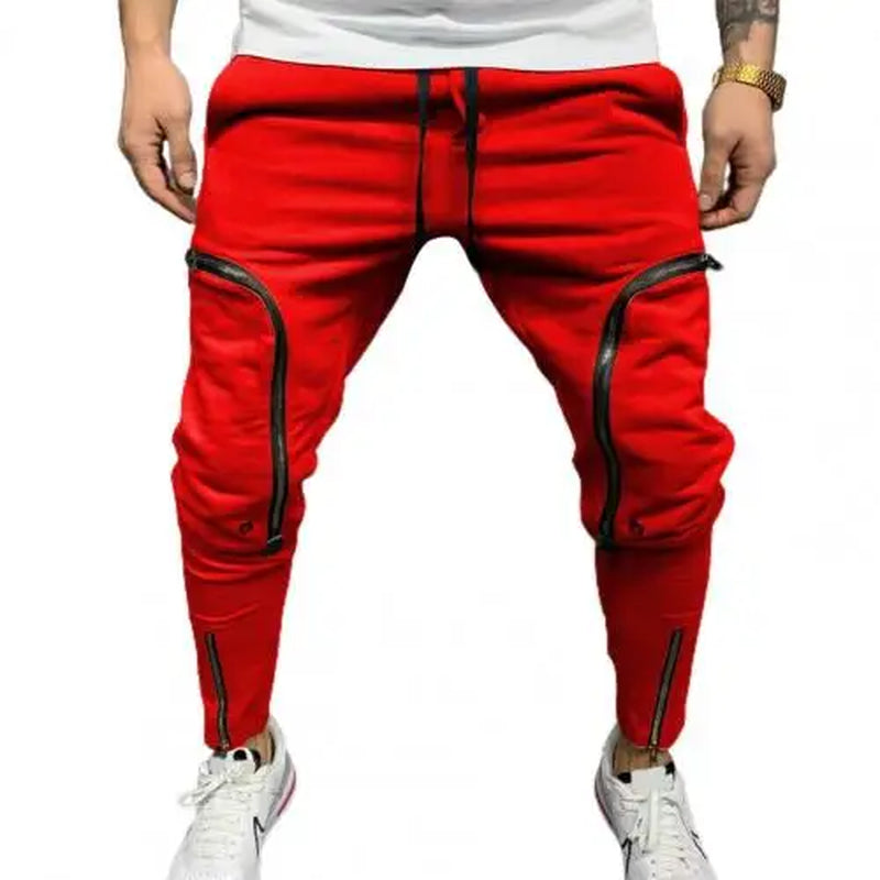 Pantalones Cargo Para Hombre, Pantalón Informal Con Cordón, Múltiples Cremalleras, Bolsillos, Estilo Hip Hop, Harem, Ropa De Calle