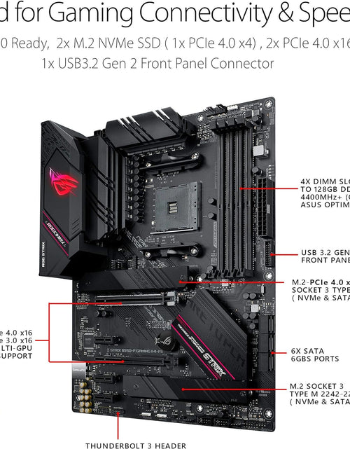 Load image into Gallery viewer, ROG Strix B550-F Gaming (Wifi 6) AMD AM4 Zen 3 Ryzen 5000 &amp; 3Rd Gen Ryzen ATX Gaming Motherboard (Pcie 4.0, 2.5Gb LAN, BIOS Flashback, HDMI 2.1, Addressable Gen 2 RGB Header and Aura Sync)
