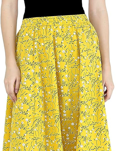 Load image into Gallery viewer, Women&#39;S Casual High Elastic Waist Floral Print Pleated Skirt Midi Skirt
