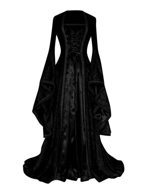 Load image into Gallery viewer, Women plus Size Medieval Renaissance Long Dress Retro Trumpet Sleeve Irish Dresses 17Th Century Elegant Victorian Dresses Halloween Dresses Clearance 2024
