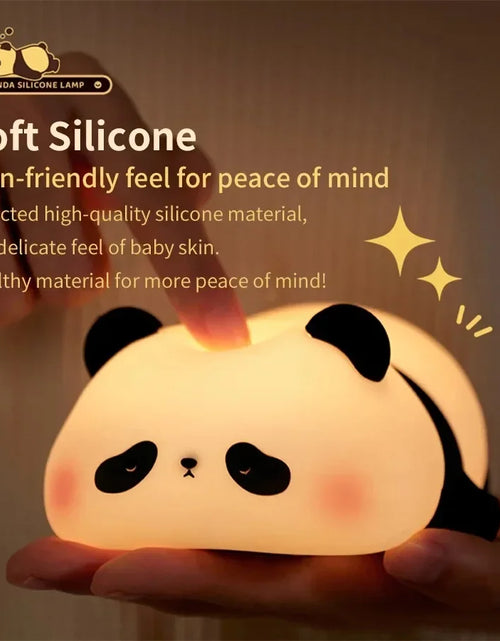 Load image into Gallery viewer, LED Panda Silicone Lamp Rechargeable Eye Protection Lamp Pat Night Lights Dimming Sleep Bedside Lamp Birthday Gift Bedroom Decor
