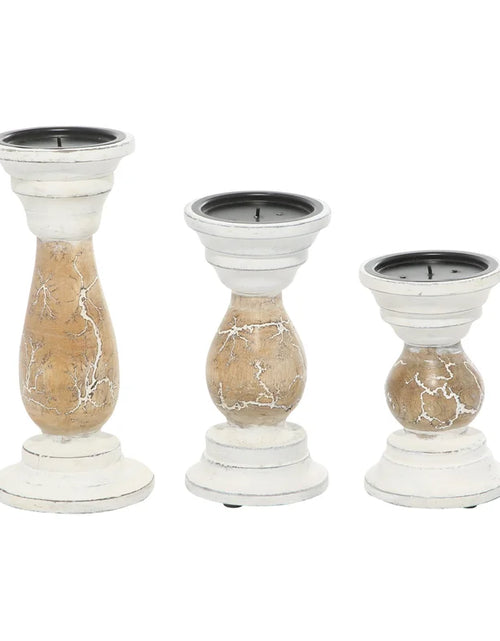 Load image into Gallery viewer, 9.95&#39;&#39; H Wood Tabletop Candlestick
