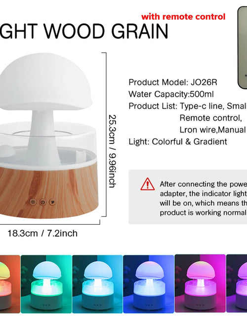 Load image into Gallery viewer, Mushroom Cloud Rain Humidifier Relaxing Raindrop Aromatherapy Machine Ultrasonic Atomization Humidification Colorful Night Light
