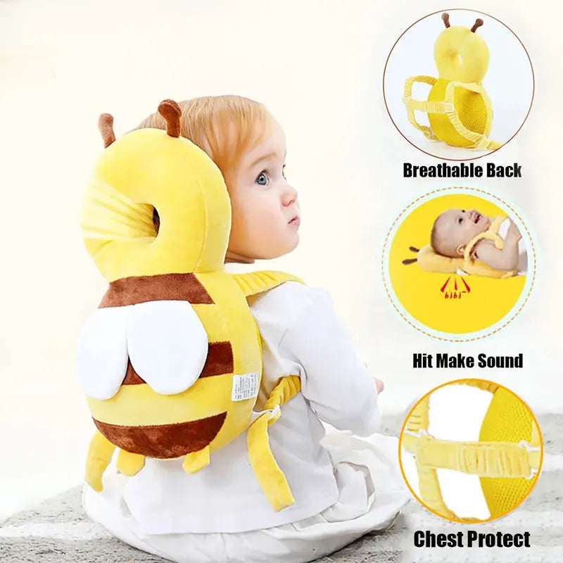 Head Back Protector Baby Protect Pillow Learn Walk Head Protector Cushion anti Fall Backward Cap Carry Cartoon Kids Safe Bibi