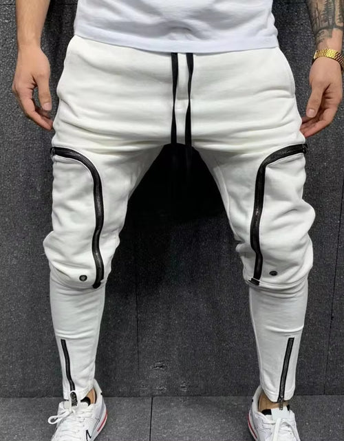 Load image into Gallery viewer, Pantalones Cargo Para Hombre, Pantalón Informal Con Cordón, Múltiples Cremalleras, Bolsillos, Estilo Hip Hop, Harem, Ropa De Calle
