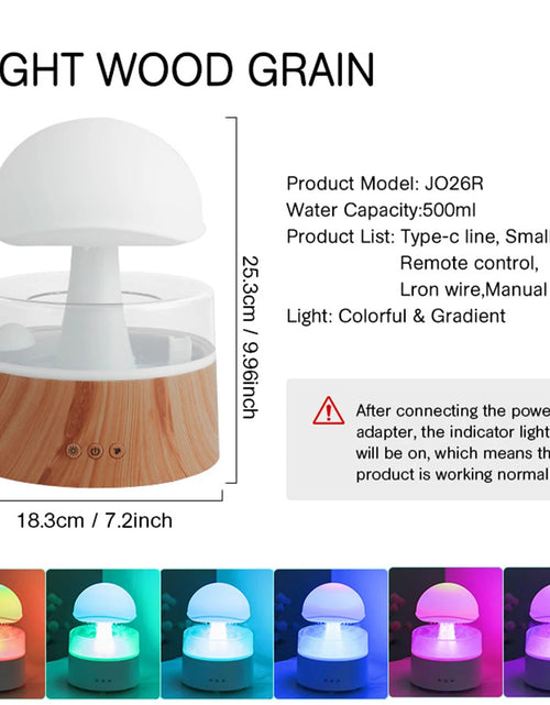 Load image into Gallery viewer, Mushroom Cloud Rain Humidifier Relaxing Raindrop Aromatherapy Machine Ultrasonic Atomization Humidification Colorful Night Light
