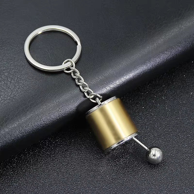 Creative Car 6 Speed Gearbox Gear Head Keychain Manual Transmission Lever Metal Key Ring Car Refitting Metal Pendant Keychain