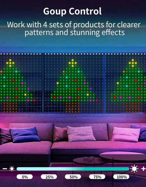 Load image into Gallery viewer, Smart Curtain Lights Bluetooth App LED String RGB Fairy Lights DIY Picture Music Change Display Christmas Halloween Decoration
