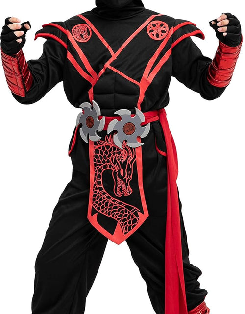 Load image into Gallery viewer, Ninja Dragon Red Costume Outfit Set for Kids Halloween Dress up Party
