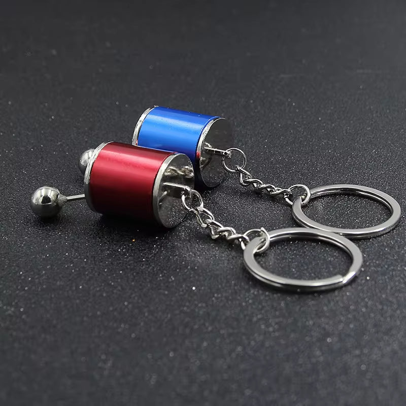 Creative Car 6 Speed Gearbox Gear Head Keychain Manual Transmission Lever Metal Key Ring Car Refitting Metal Pendant Keychain