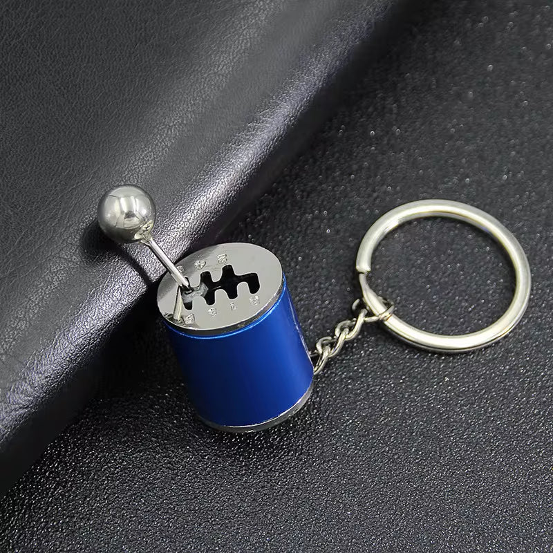 Creative Car 6 Speed Gearbox Gear Head Keychain Manual Transmission Lever Metal Key Ring Car Refitting Metal Pendant Keychain