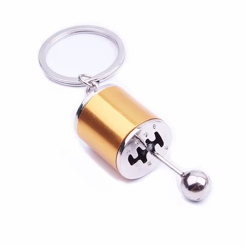 Creative Car 6 Speed Gearbox Gear Head Keychain Manual Transmission Lever Metal Key Ring Car Refitting Metal Pendant Keychain