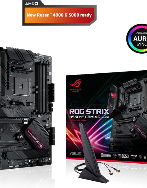 Load image into Gallery viewer, ROG Strix B550-F Gaming (Wifi 6) AMD AM4 Zen 3 Ryzen 5000 &amp; 3Rd Gen Ryzen ATX Gaming Motherboard (Pcie 4.0, 2.5Gb LAN, BIOS Flashback, HDMI 2.1, Addressable Gen 2 RGB Header and Aura Sync)
