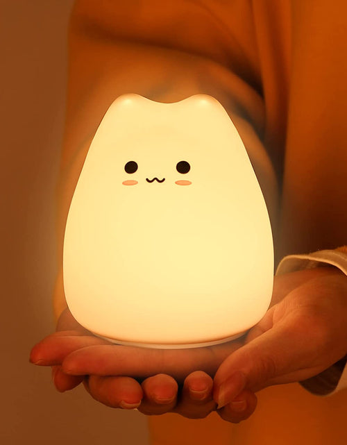 Load image into Gallery viewer, Kids Night Light Cat Lamp,  Kitty Night Light for Kids Silicone Kawaii Lamp Cute Nightlight for Toddler Baby Girl Birthday Gifts, Halloween Christmas Gifts
