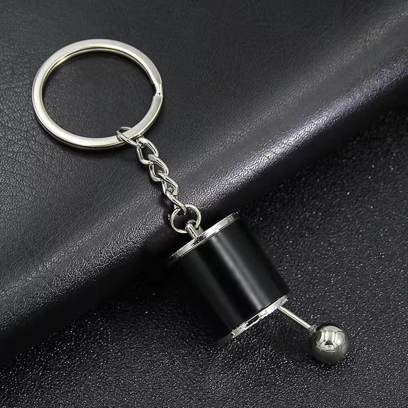 Creative Car 6 Speed Gearbox Gear Head Keychain Manual Transmission Lever Metal Key Ring Car Refitting Metal Pendant Keychain