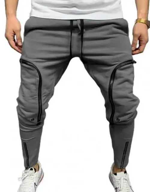 Load image into Gallery viewer, Pantalones Cargo Para Hombre, Pantalón Informal Con Cordón, Múltiples Cremalleras, Bolsillos, Estilo Hip Hop, Harem, Ropa De Calle
