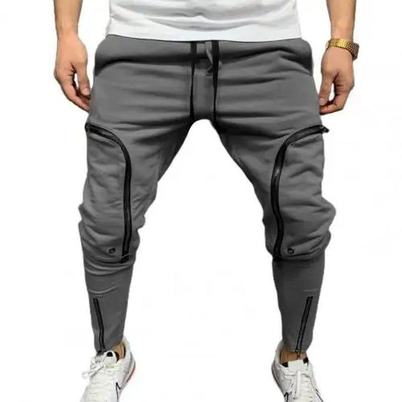 Pantalones Cargo Para Hombre, Pantalón Informal Con Cordón, Múltiples Cremalleras, Bolsillos, Estilo Hip Hop, Harem, Ropa De Calle