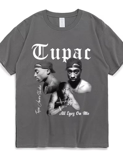 Load image into Gallery viewer, Rapper Tupac 2Pac Graphic T Shirt Fashion High Quality Short Sleeves T-Shirts Oversized Hip Hop Streetwear Men&#39;S Cotton T-Shirt
