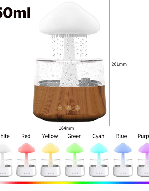 Load image into Gallery viewer, Mushroom Cloud Rain Humidifier Relaxing Raindrop Aromatherapy Machine Ultrasonic Atomization Humidification Colorful Night Light
