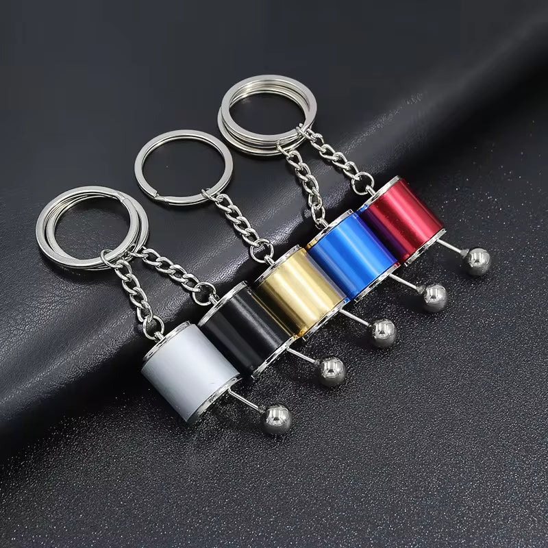 Creative Car 6 Speed Gearbox Gear Head Keychain Manual Transmission Lever Metal Key Ring Car Refitting Metal Pendant Keychain