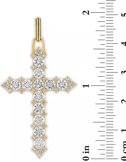 Load image into Gallery viewer, Cubic Zirconia Cross Pendant in 14K Gold-Plated Sterling Silver, Created for Macy&#39;S
